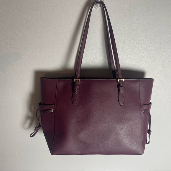 Michael Kors Purple Structured Tote with Gold Charm - Picture 2 of 8